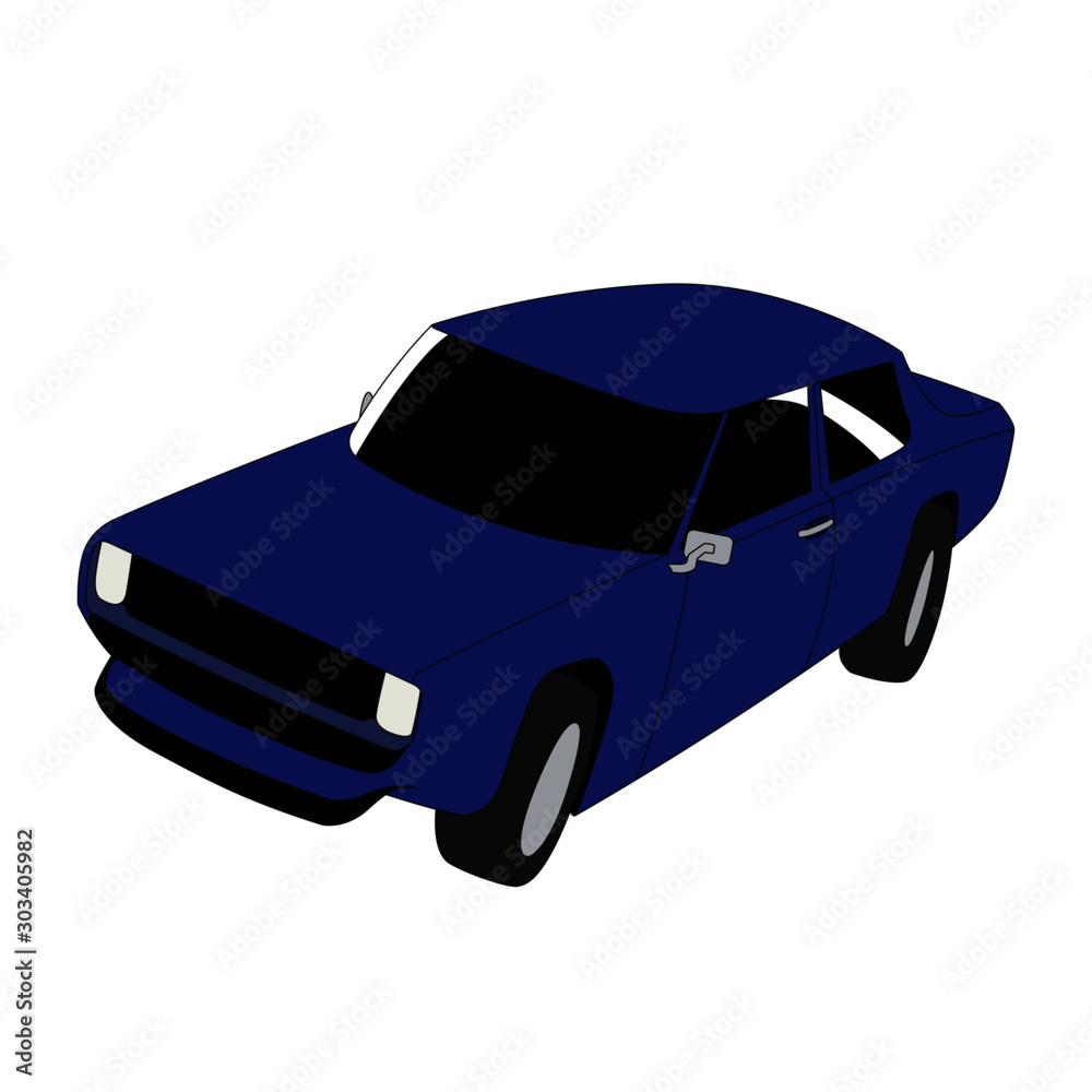 Fotografie Classic japanese car blue vector
