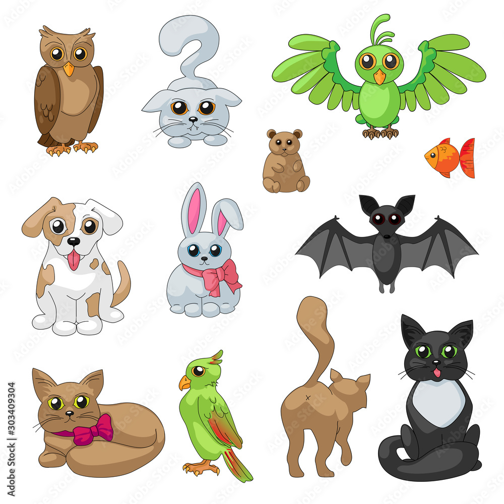 cute animals set cute animals set