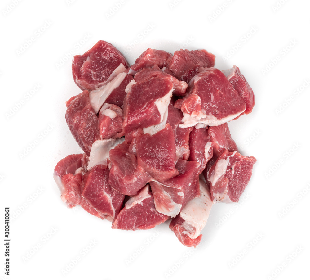 Raw Chopped Lamb Tenderloin Fillet, Diced Mutton Meat Raw Chopped Lamb Tenderloin Fillet, Diced Mutton Meat