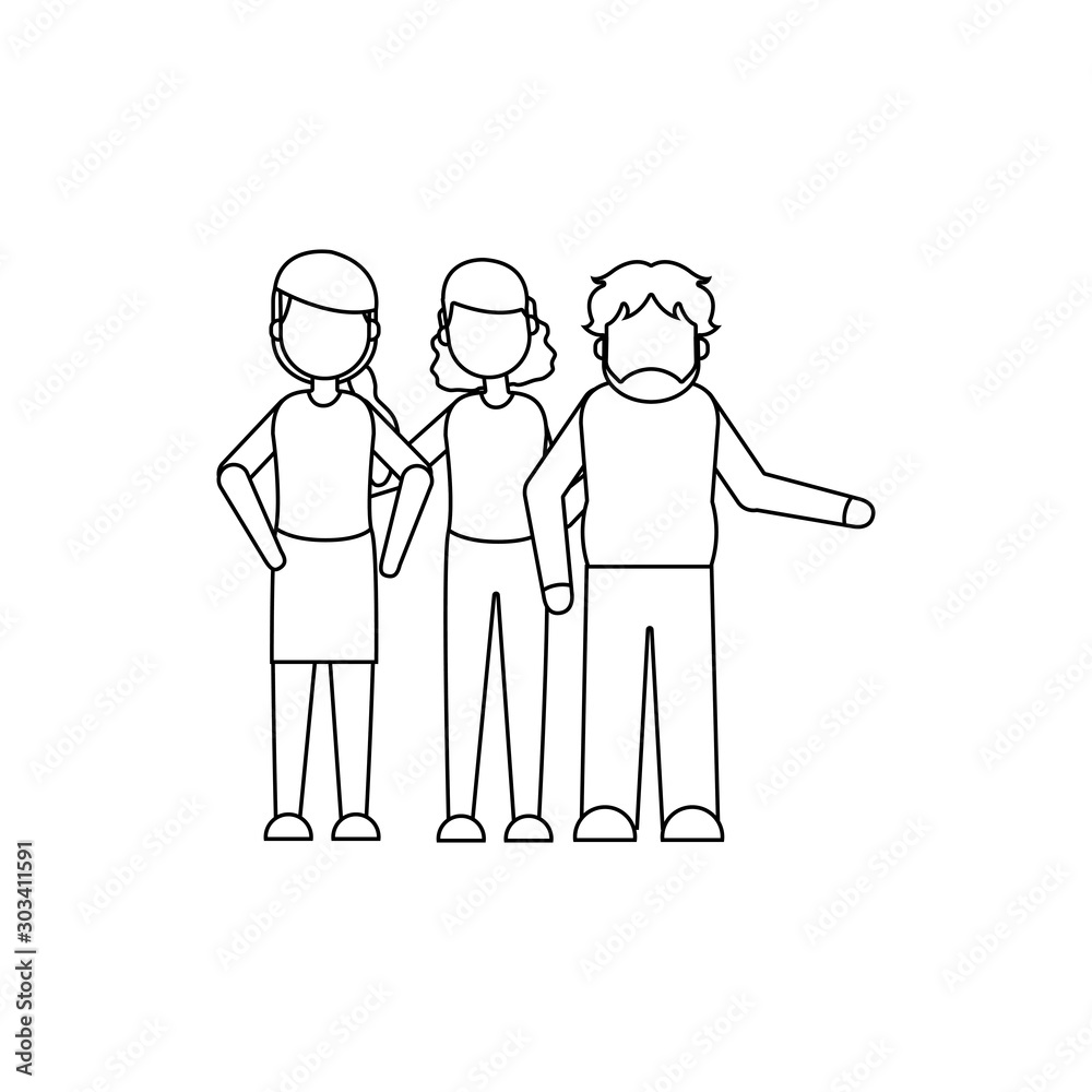 people member family line style people member family line style