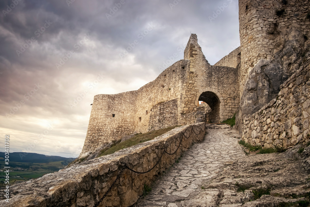 Entrance to the medieval Spis castle in Slovakia