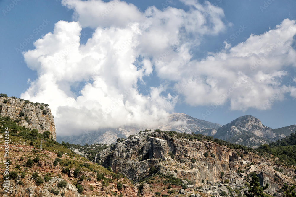Mountain landscape in the area of the Lycian trail in Turkey.