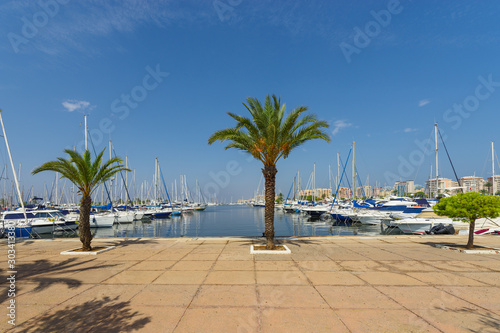Port on La Manga del Mar Menor in sunny day. Murcia, Spain