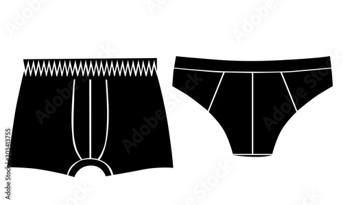 Icons of mens underwear. Isolated image on a white background.