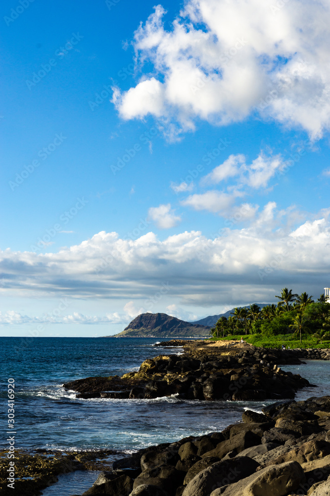 Beaches and shoreline of Hawaii sandy, rocky, 