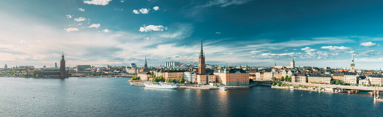 Keuken achterwand Stockholm Riddarholmen kerk in zomeravondlicht  © Great Brut Here