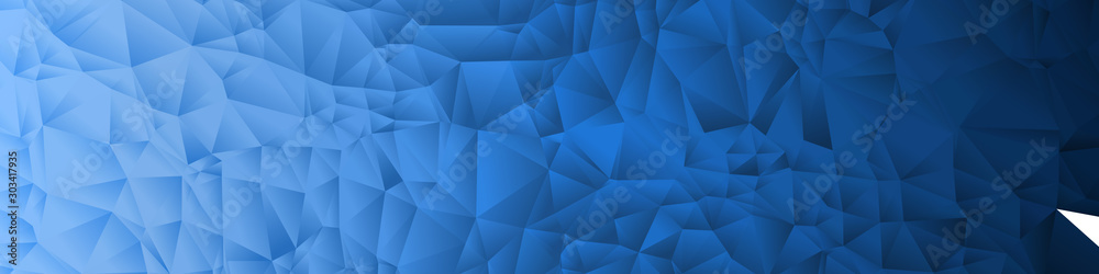 Fototapeta premium Abstract Blue Color trianglify Generative Art background illustration