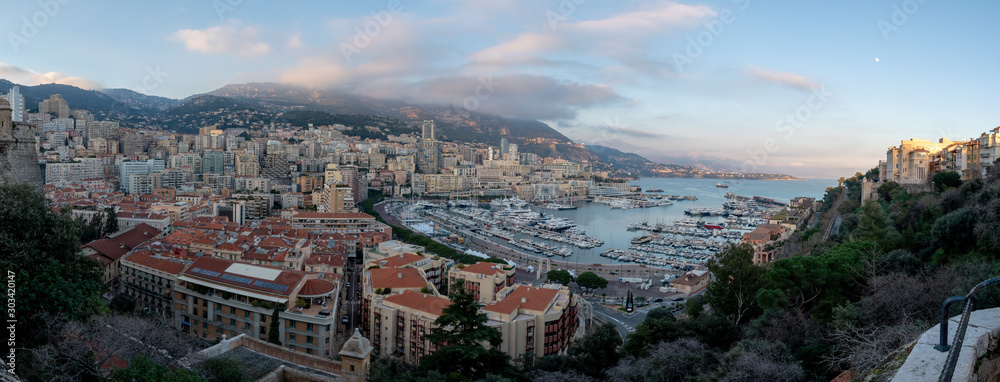 A panoramic view of the rich country of Monaco