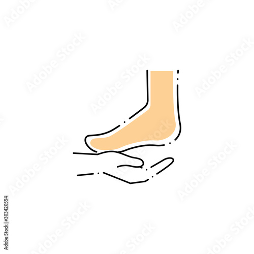 foot massage spa fill style icon