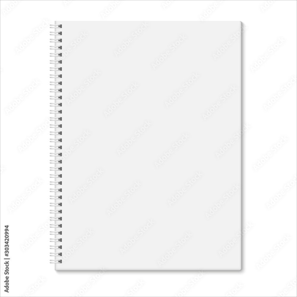 Blank closed spiral notebook isolated on white background. Blank closed spiral notebook isolated on white background.