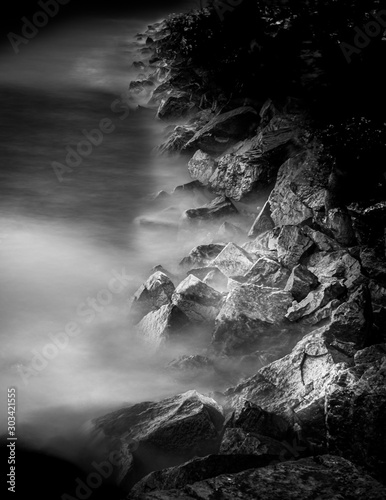 waves on the rocks
