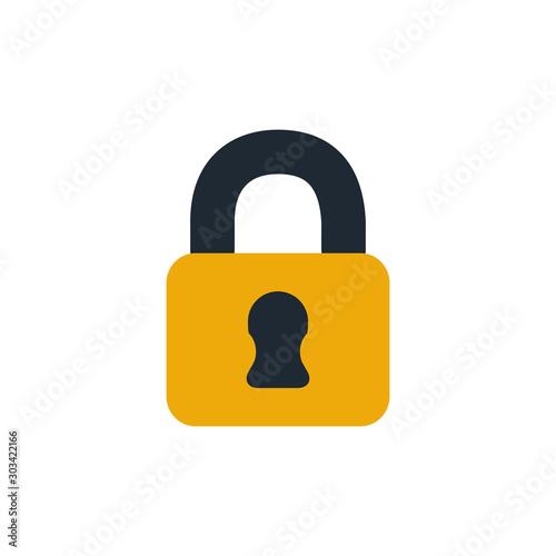 security padlock closed flat style icon