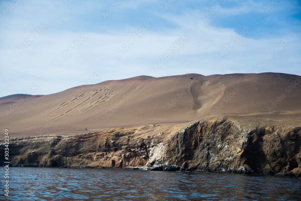 Candelabro sand figure in Paracas Natural Reserve, Peru