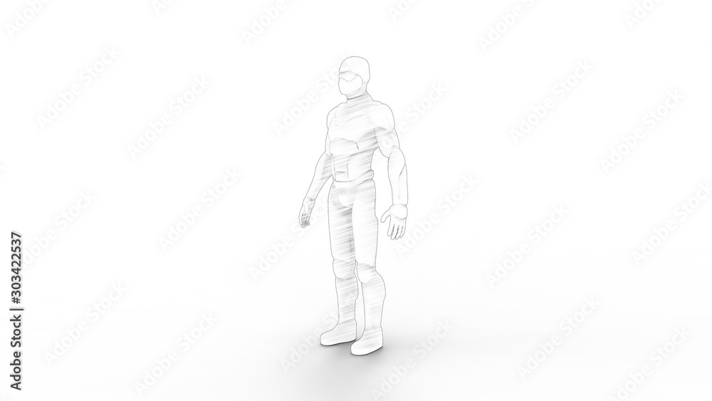 3d rendering of a futuristic robot isolated in a studio background