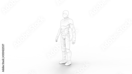 3d rendering of a futuristic robot isolated in a studio background