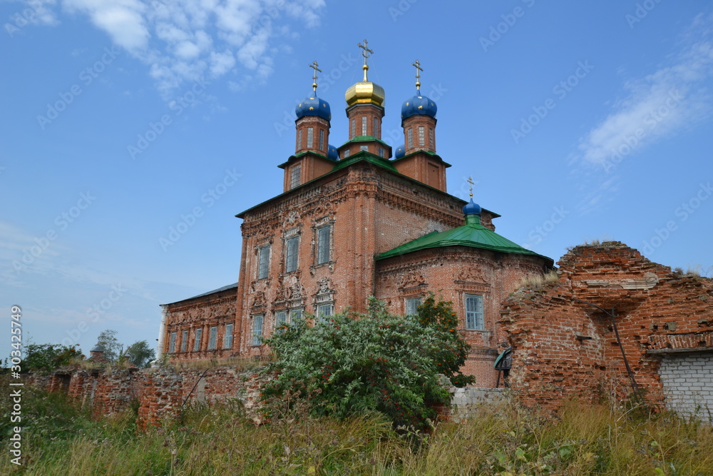 domes of the Transfiguration Cathedral in Usolye: partially destroyed, but still beautiful