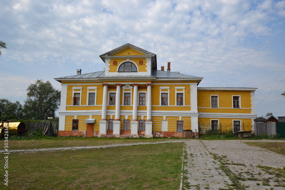 Drawing house of the Stroganovs in the neoclassical style: Usolye, Kama capital of the Stroganovs