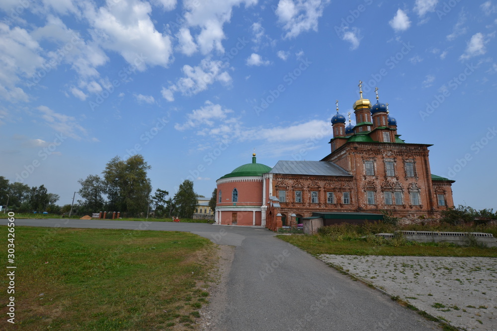 Transfiguration Cathedral in Usolye under the northern sky