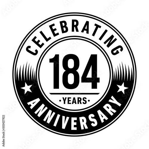 184 years anniversary celebration logo template. Vector and illustration. photo