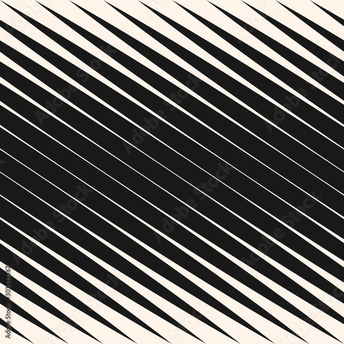 Diagonal halftone stripes seamless pattern, vector slanted parallel lines