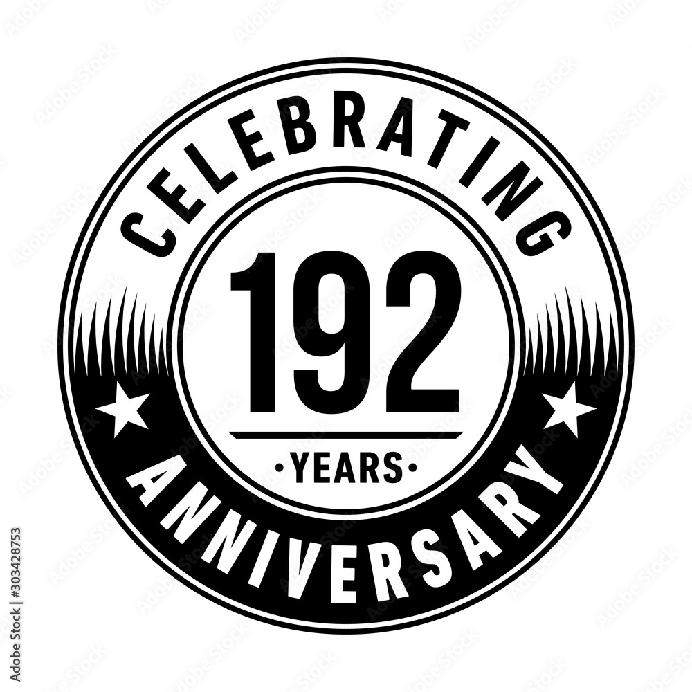192 years anniversary celebration logo template. Vector and illustration.