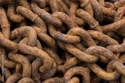 Close Up of Rusty Chain Links
