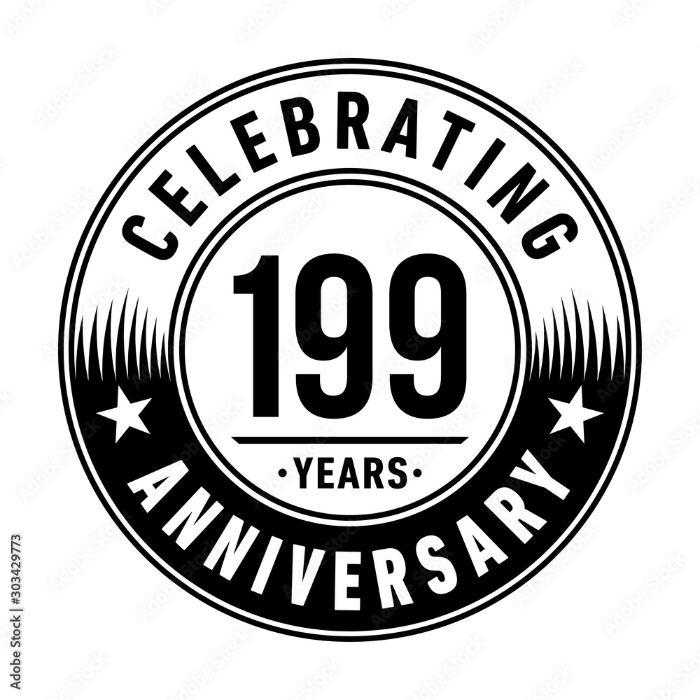 199 years anniversary celebration logo template. Vector and illustration.