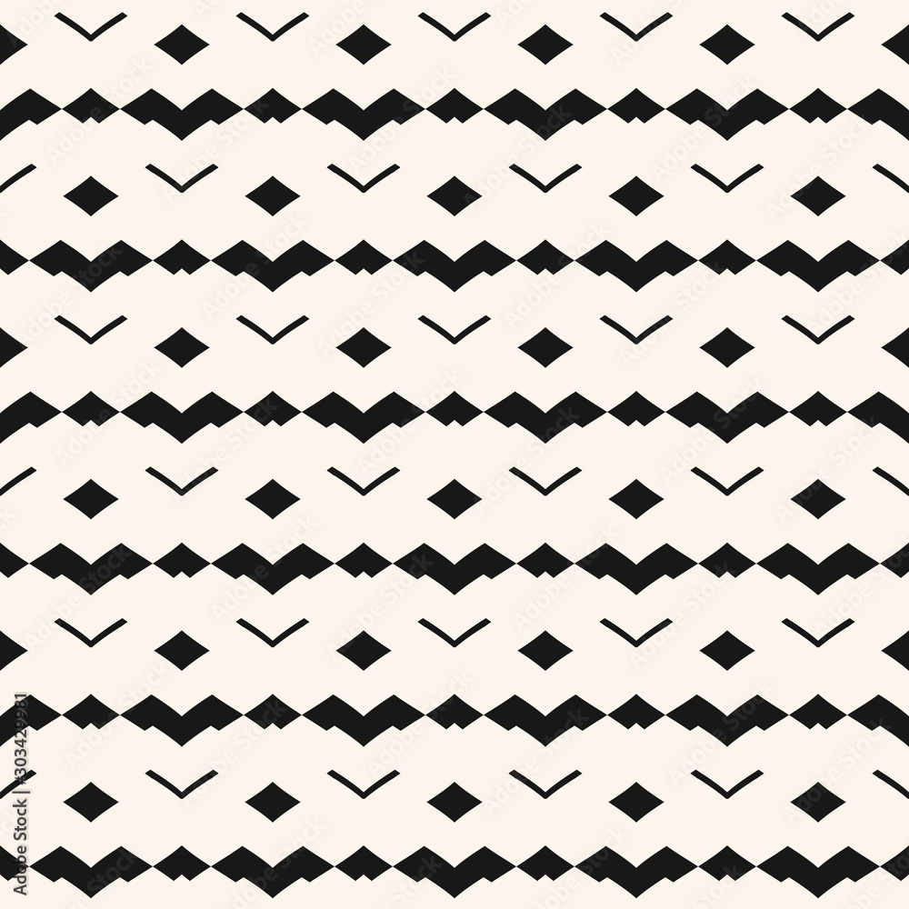 Tribal seamless pattern. Abstract black and white geometric repeated texture