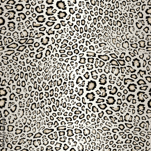 Leopard print texture. Realistic vector seamless pattern with small spots. Animal skin background. Wildlife theme, fur of jaguar, leopard, cheetah, panther, cougar, cat leather. Abstract exotic design