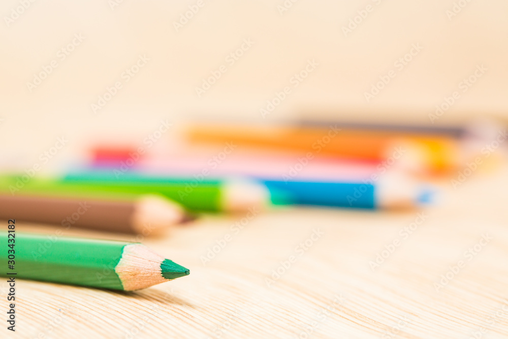 Group of color pencils close up Group of color pencils close up