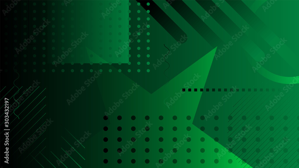 Modern gradient shapes circle line triangle star green background. Use for modern design, cover, template, decorated, brochure,