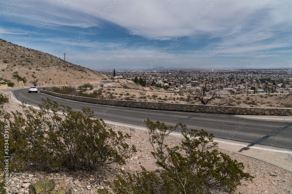 El Paso scenic drive view in Texas.