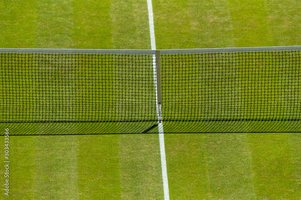 Ταπετσαρία Tennis lawn Court, net grass and baseline