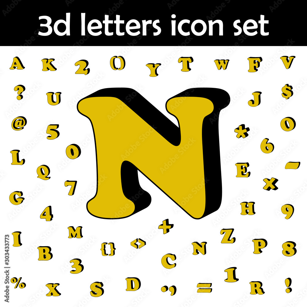 Letter N Alphabet 3d Icon 3d Words Letters Icons Universal Set For Web And Mobile Stock Vector Adobe Stock