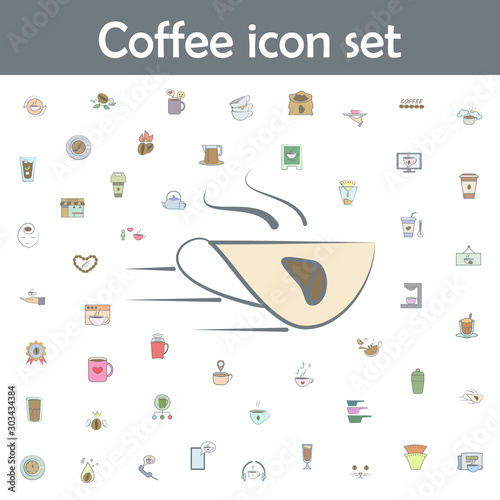 High-speed coffee delivery colored icon. Coffee icons universal set for web and mobile