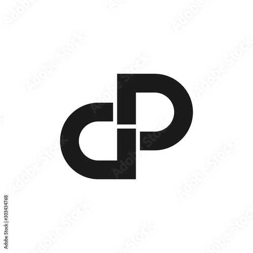 letter dp geometric line logo vector