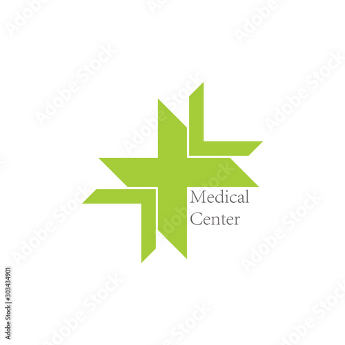 plus medical arrow center geometric design vector