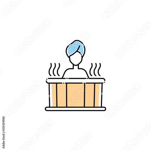 woman in tub spa fill style icon