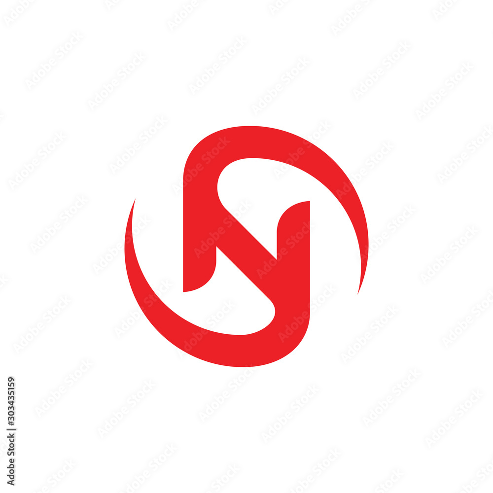 letter sn circle rotate movement design logo vector letter sn circle rotate movement design logo vector