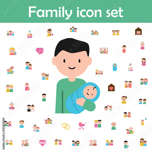 Baby  father cartoon icon. Family icons universal set for web and mobile