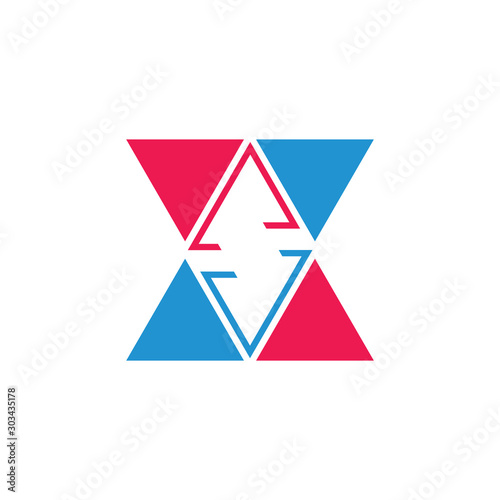 triangle geometric square abstract logo vector