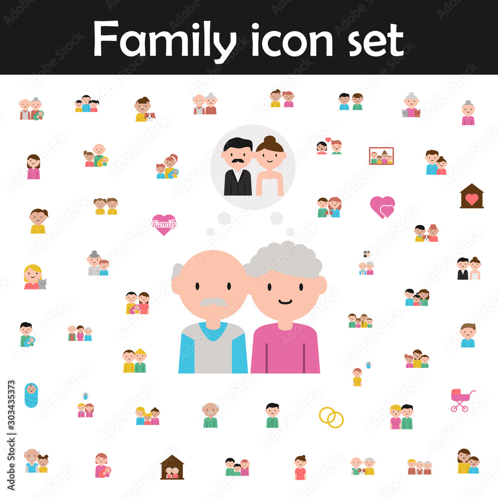 Family, grandparents cartoon icon. Family icons universal set for web and mobile