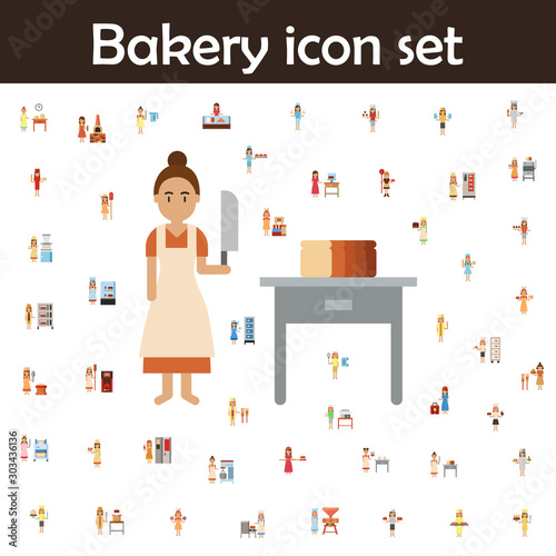 Sliced bread  bakery color icon. Bakery icons universal set for web and mobile