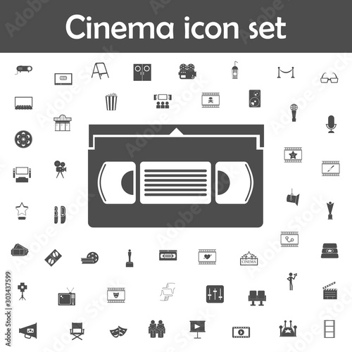 Video cassette icon. Cinema icons universal set for web and mobile