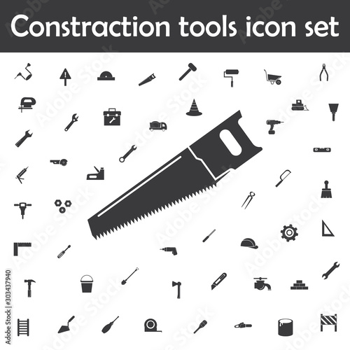 Hand saw icon. Constraction tools icons universal set for web and mobile