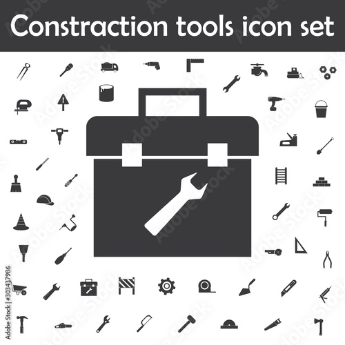 Toolbox icon. Constraction tools icons universal set for web and mobile