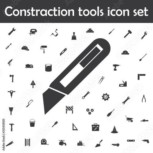 Stationery knife icon. Constraction tools icons universal set for web and mobile