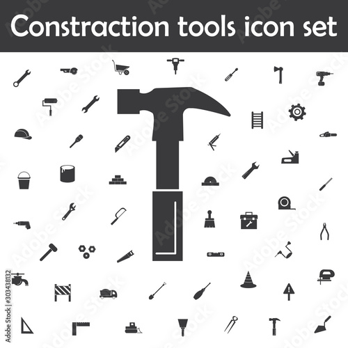 Hammer icon. Constraction tools icons universal set for web and mobile