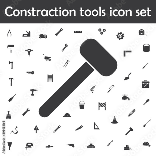 Wooden mallet, hammer icon. Constraction tools icons universal set for web and mobile