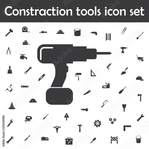 Drill icon. Constraction tools icons universal set for web and mobile